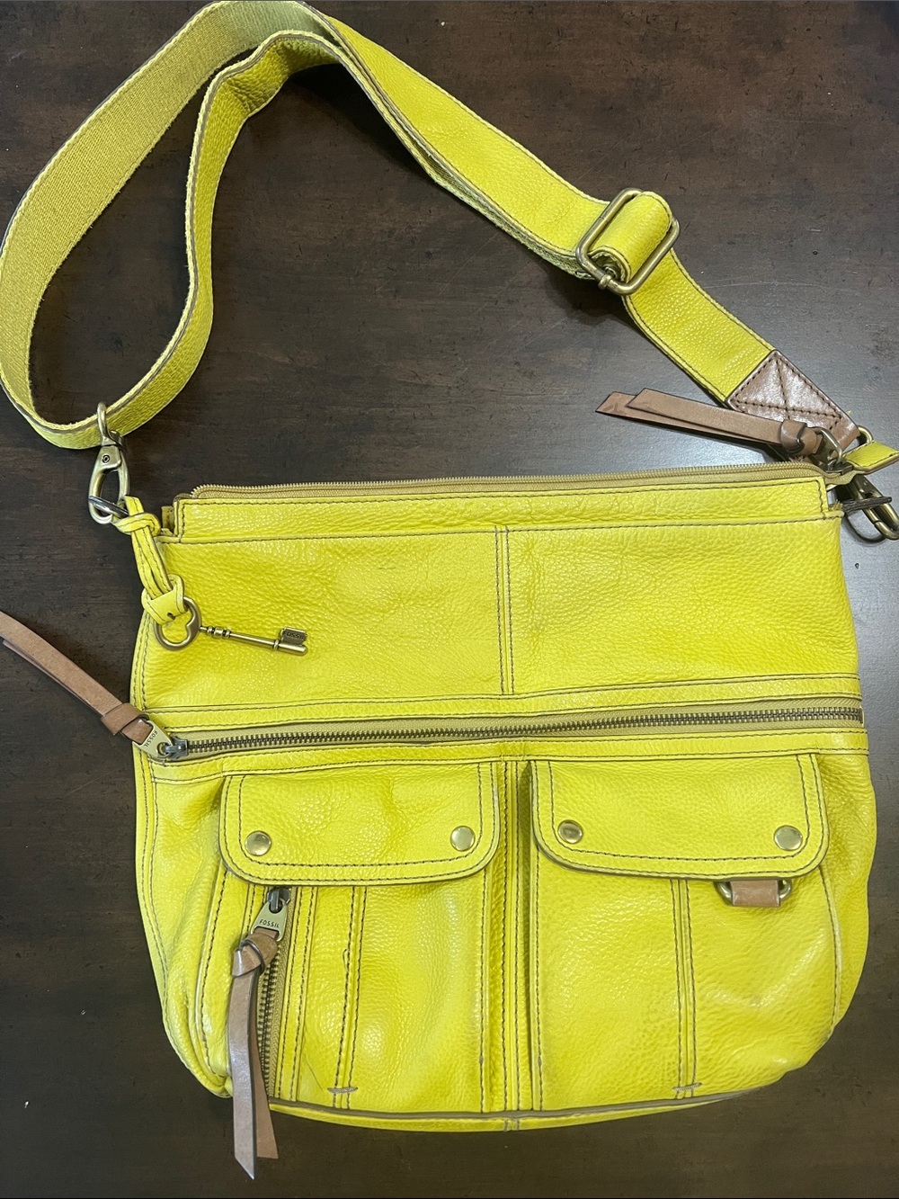 Yellow Crossbody Women’s Leather Shoulder Bag